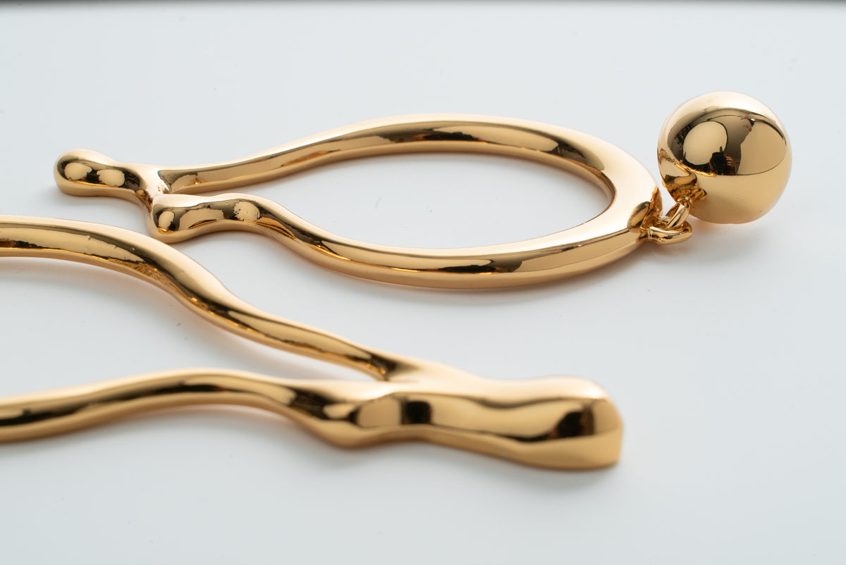 MOSCHINO COUTURE! - 2023 Surrealist Statement Hoop Earrings