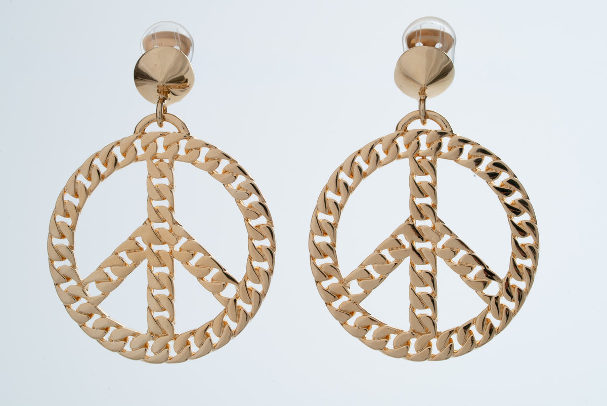 MOSCHINO COUTURE! - 2024 Peace Sign Chain Earrings