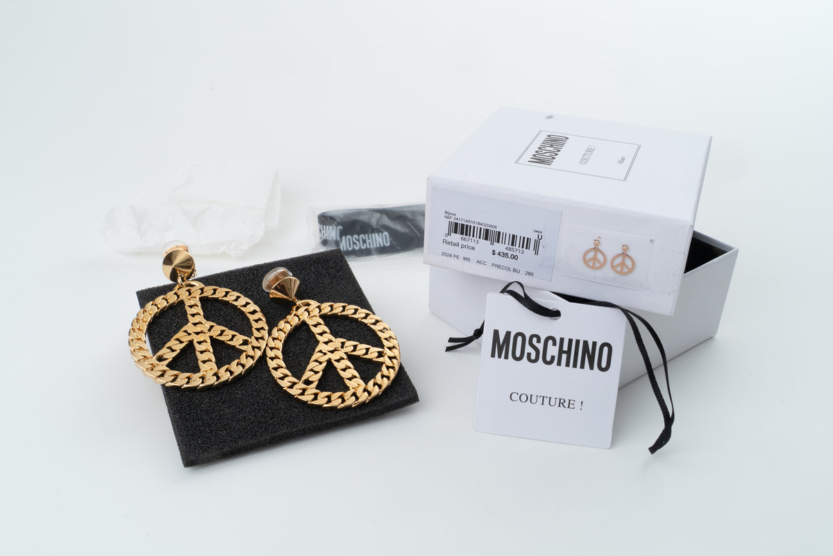 MOSCHINO COUTURE! - 2024 Peace Sign Chain Earrings