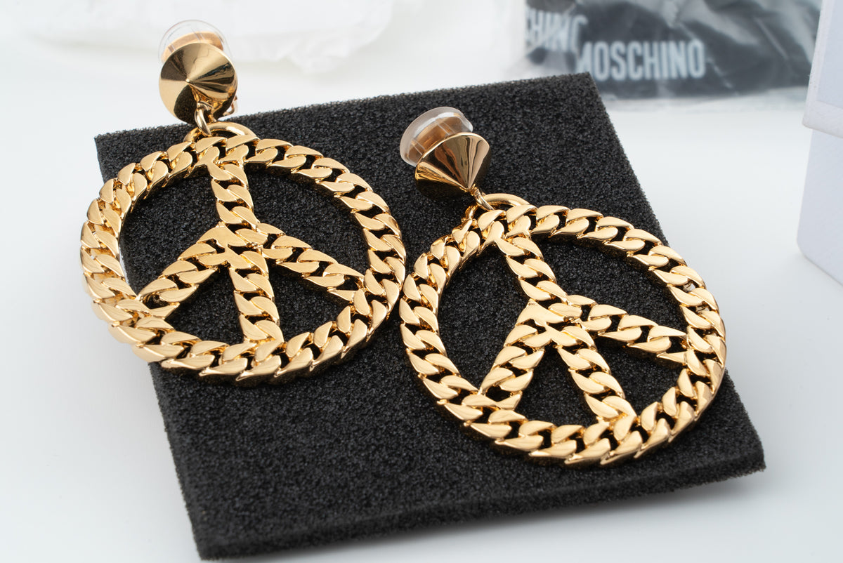 MOSCHINO COUTURE! - 2024 Peace Sign Chain Earrings