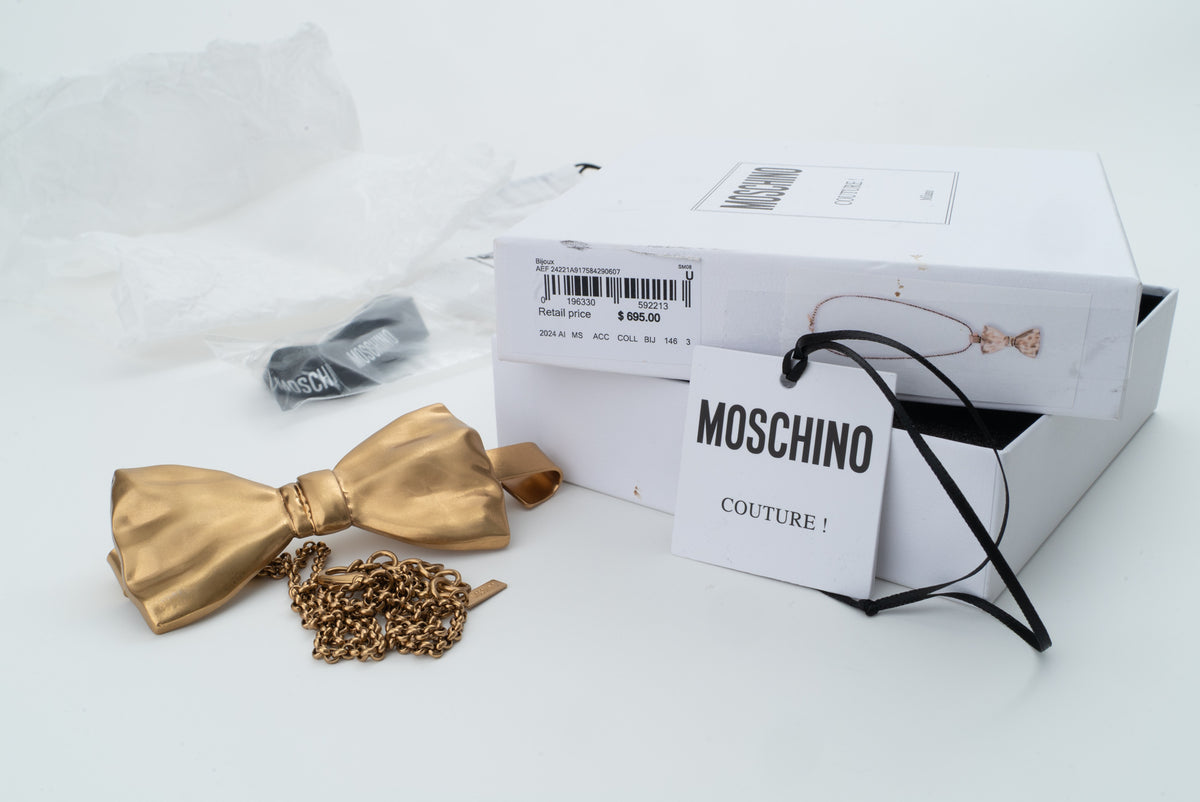 MOSCHINO COUTURE! - 2024 Metal Bow Pendant Necklace