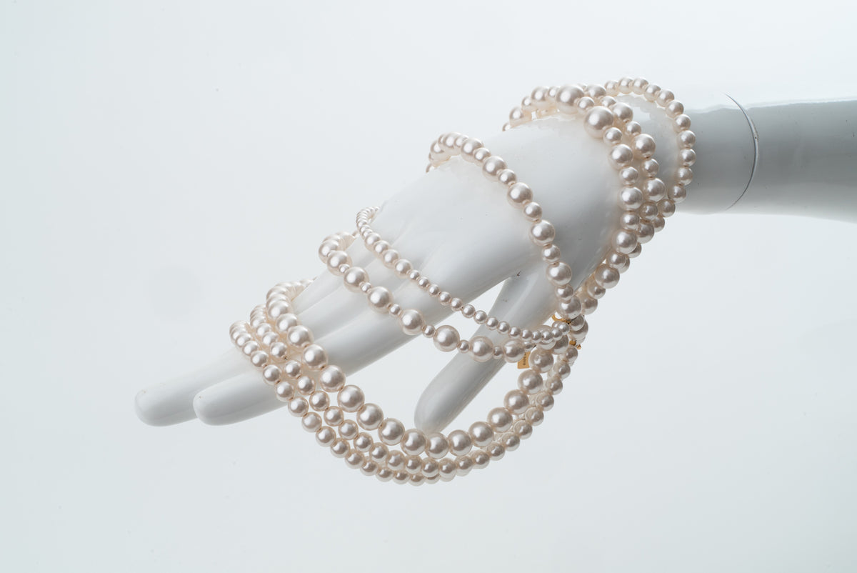 MOSCHINO COUTURE! - 2024 Multi-Strand Faux Pearl Bracelet, Large