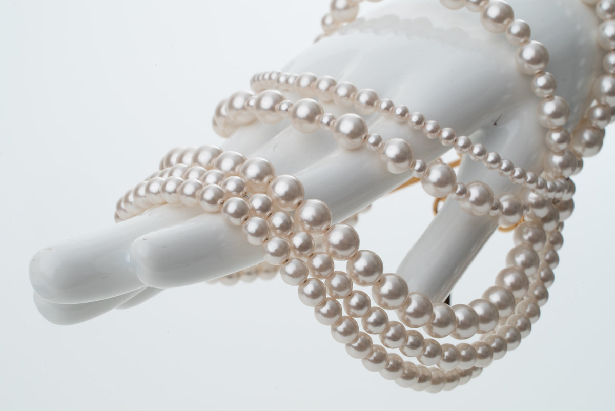 MOSCHINO COUTURE! - 2024 Multi-Strand Faux Pearl Bracelet, Large