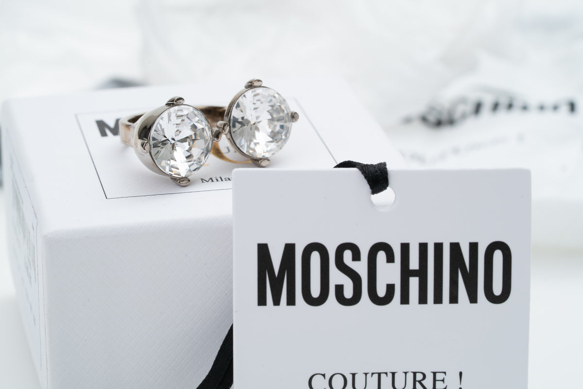 MOSCHINO COUTURE! - 2024 Rhinestone Statement Ring -  Multiple Sizes Available