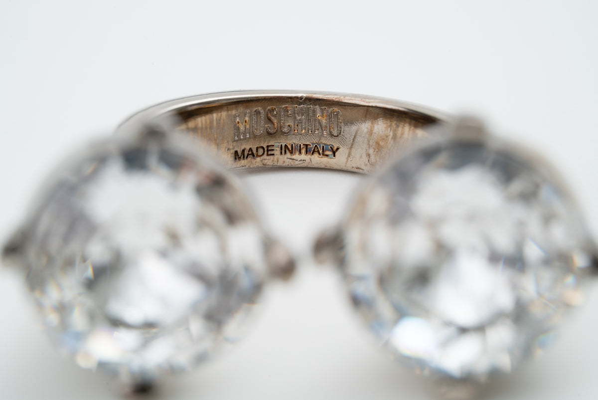 MOSCHINO COUTURE! - 2024 Rhinestone Statement Ring -  Multiple Sizes Available