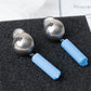 MOSCHINO COUTURE! - 2025 Blue Chalk Resin Earrings