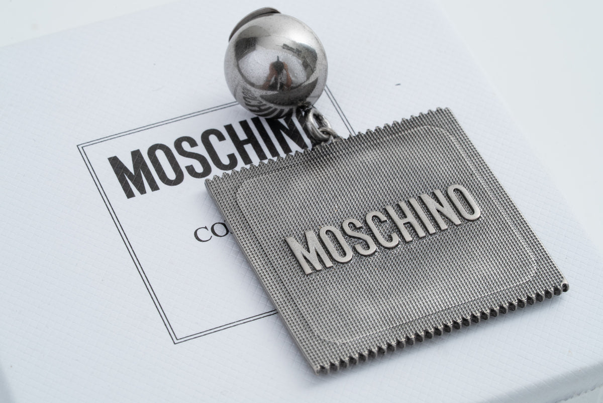 MOSCHINO COUTURE! - 2025 Silver Metal Condom Earrings