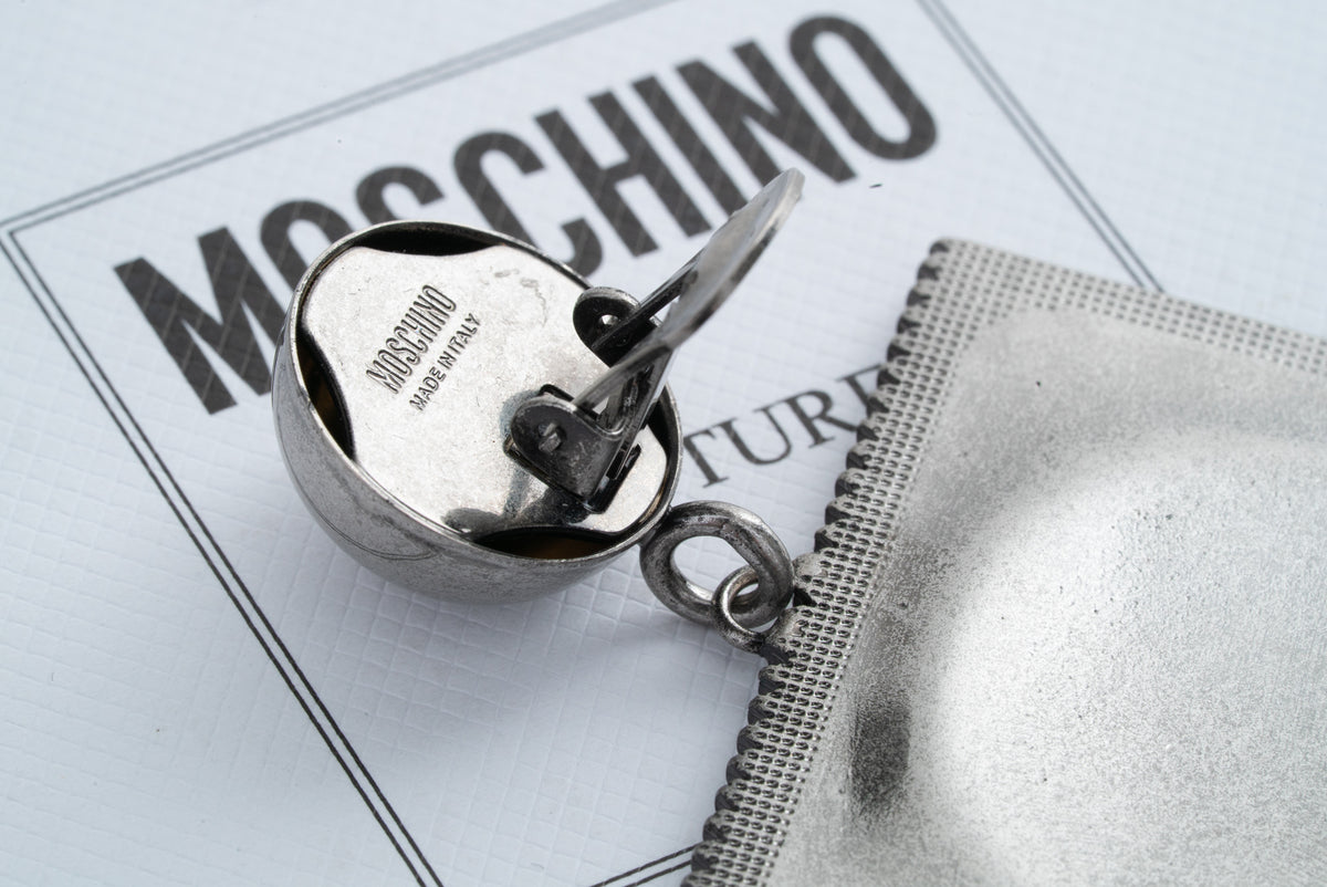 MOSCHINO COUTURE! - 2025 Silver Metal Condom Earrings