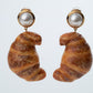 MOSCHINO COUTURE! - 2025 Brown Croissant Novelty Earrings