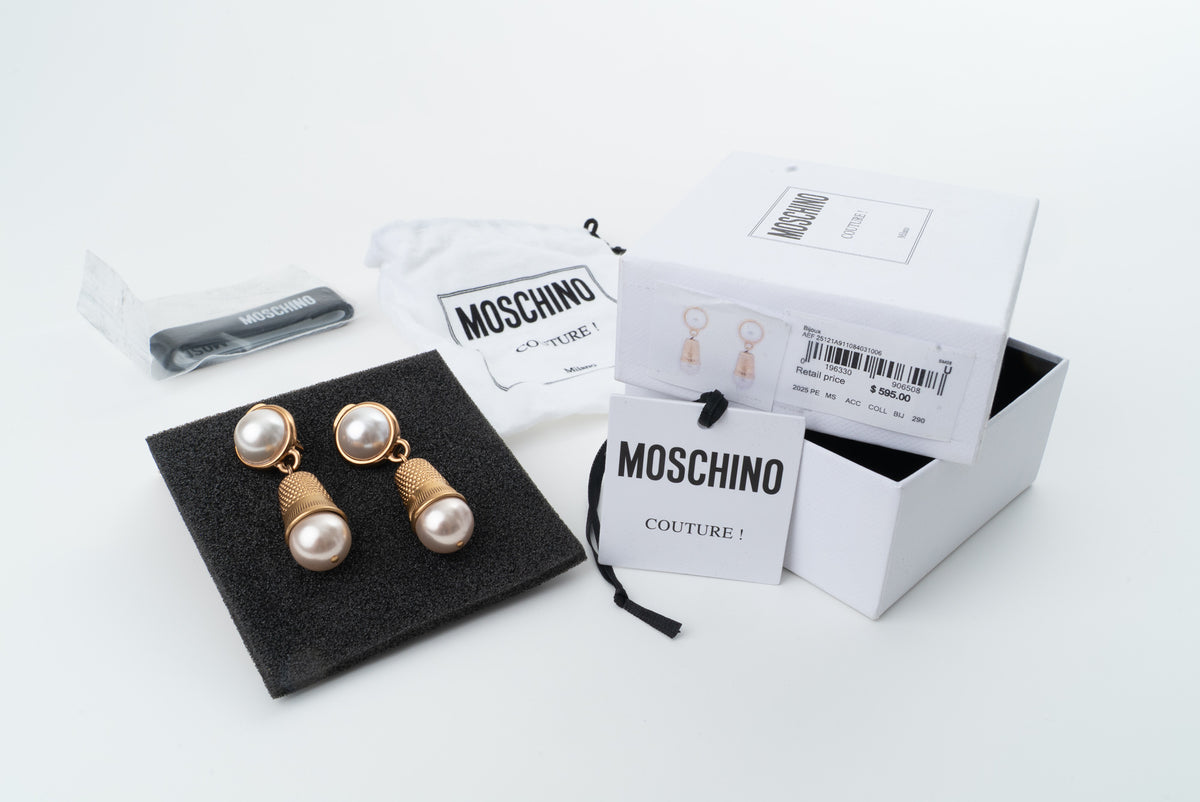 MOSCHINO COUTURE! - 2025 Thimble & Pearl Earrings