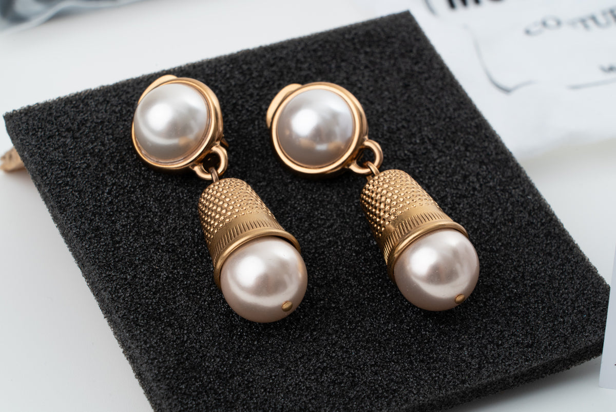 MOSCHINO COUTURE! - 2025 Thimble & Pearl Earrings