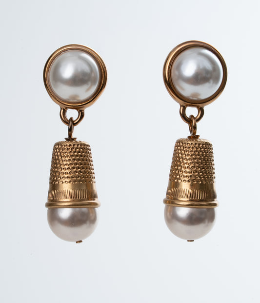 MOSCHINO COUTURE! - 2025 Thimble & Pearl Earrings