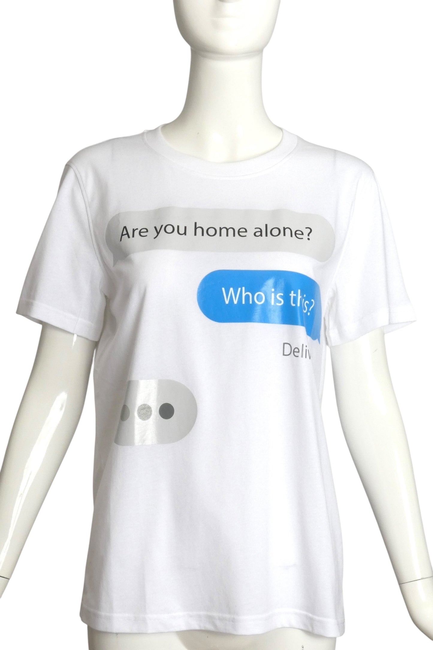 MOSCHINO COUTURE! - 2020 NWT "Are You Home Alone" T-Shirt, Size 8