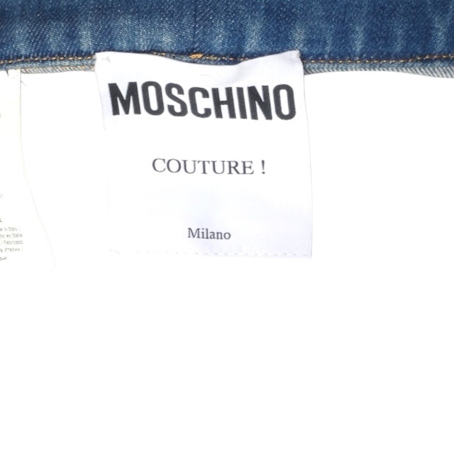 MOSCHINO COUTURE! - 2020 NWT Embroidered Denim Stitches Jeans, Size 6