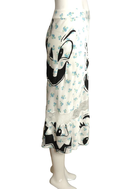 MOSCHINO COUTURE! - 2020 NWT Floral Print Jack-O-Lantern Skirt, Size 6