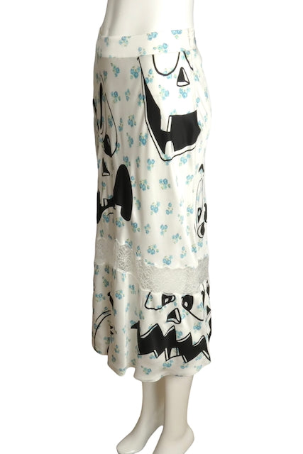 MOSCHINO COUTURE! - 2020 NWT Floral Print Jack-O-Lantern Skirt, Size 6