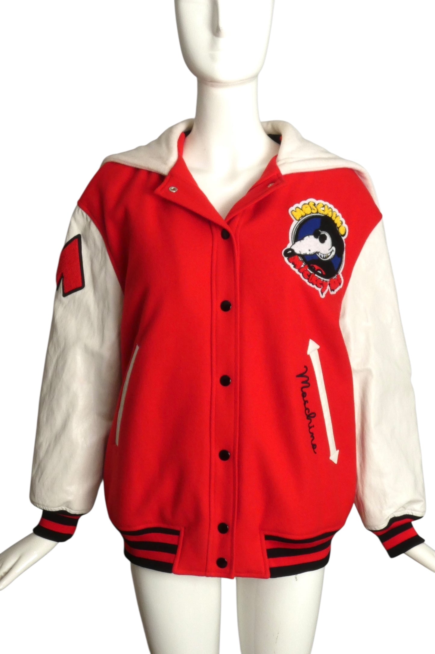 MOSCHINO COUTURE! - 2020 NWT Mickey Rat Varsity Jacket, Size Small