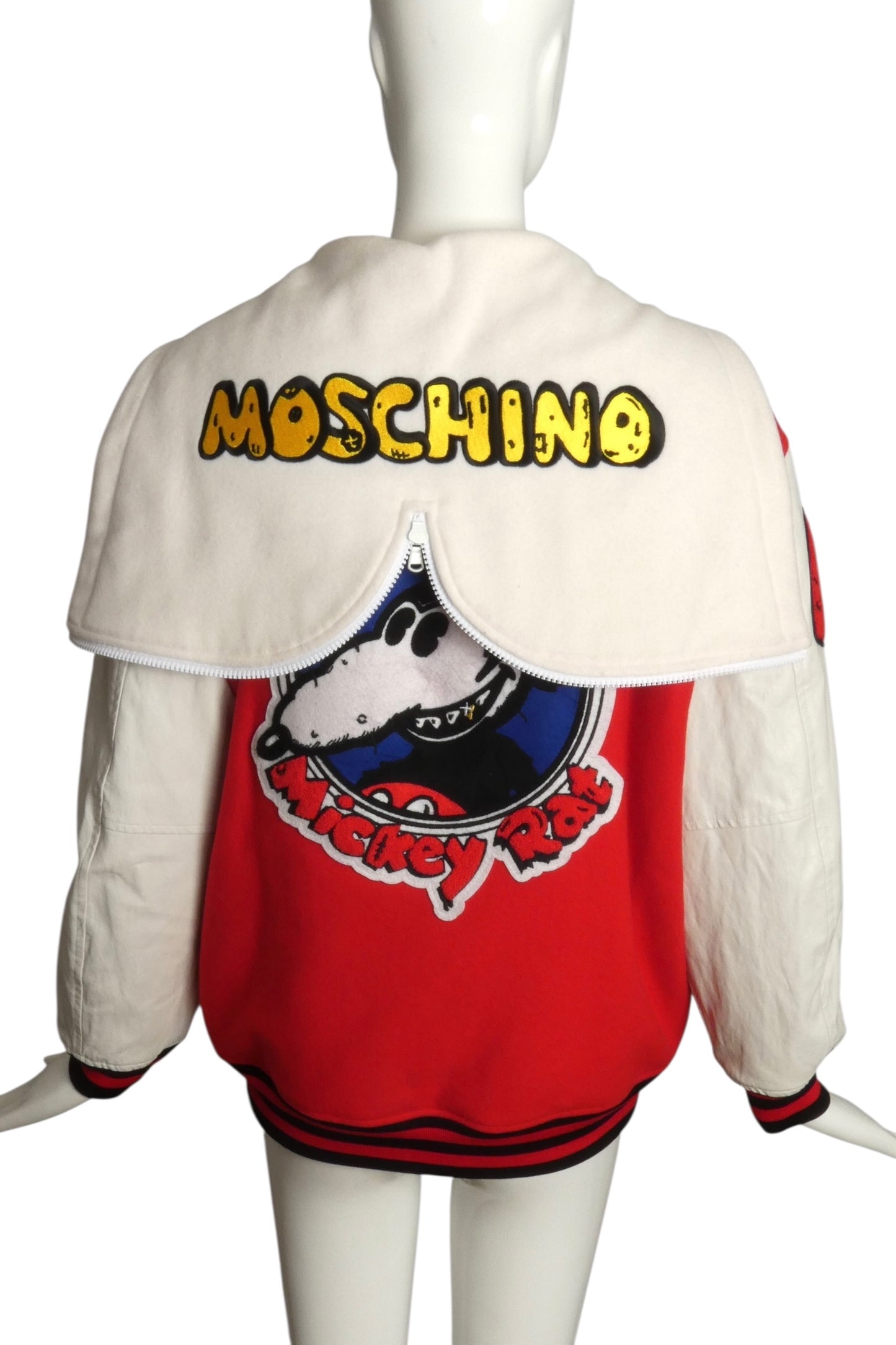 MOSCHINO COUTURE! - 2020 NWT Mickey Rat Varsity Jacket, Size Small