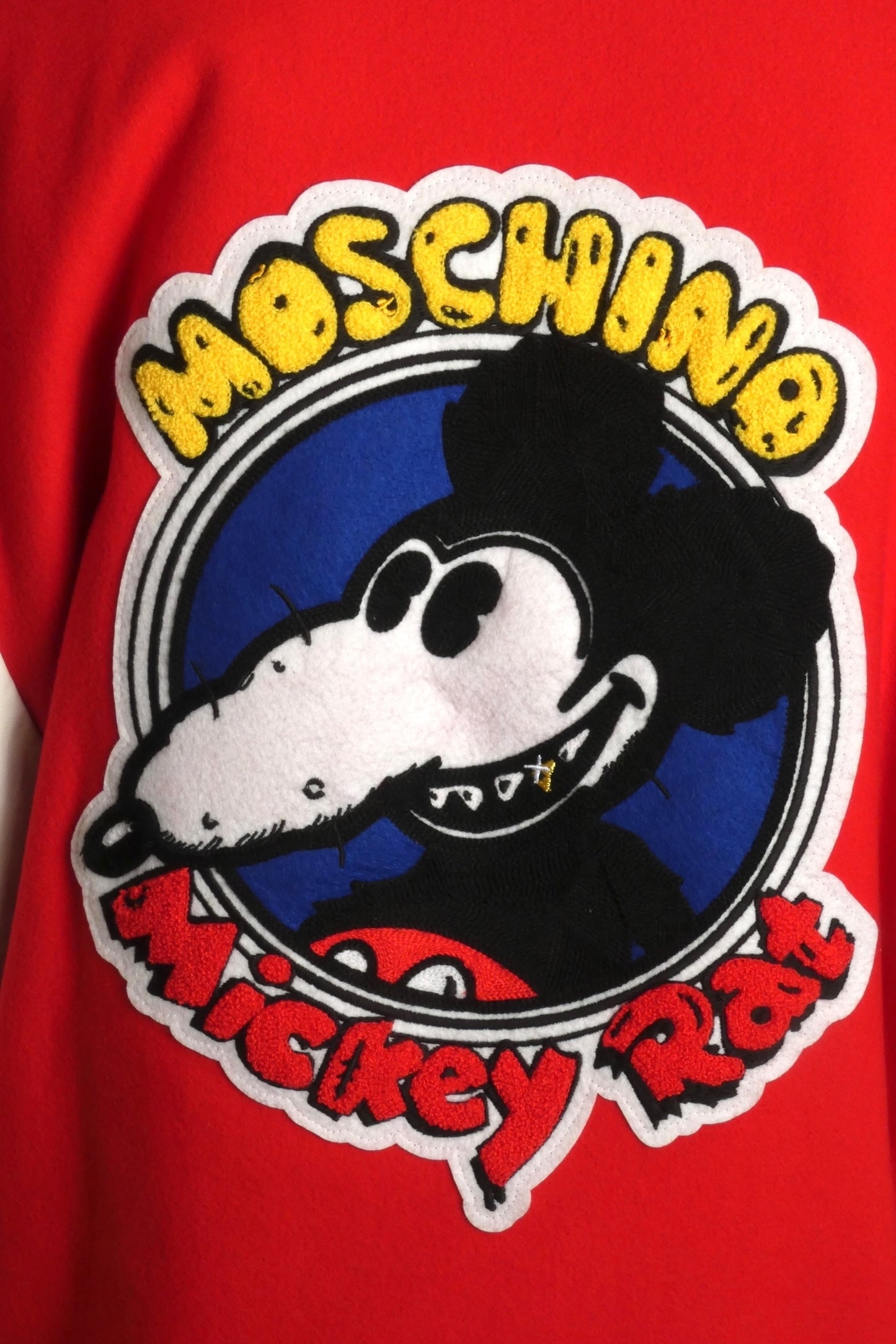 MOSCHINO COUTURE! - 2020 NWT Mickey Rat Varsity Jacket, Size Small
