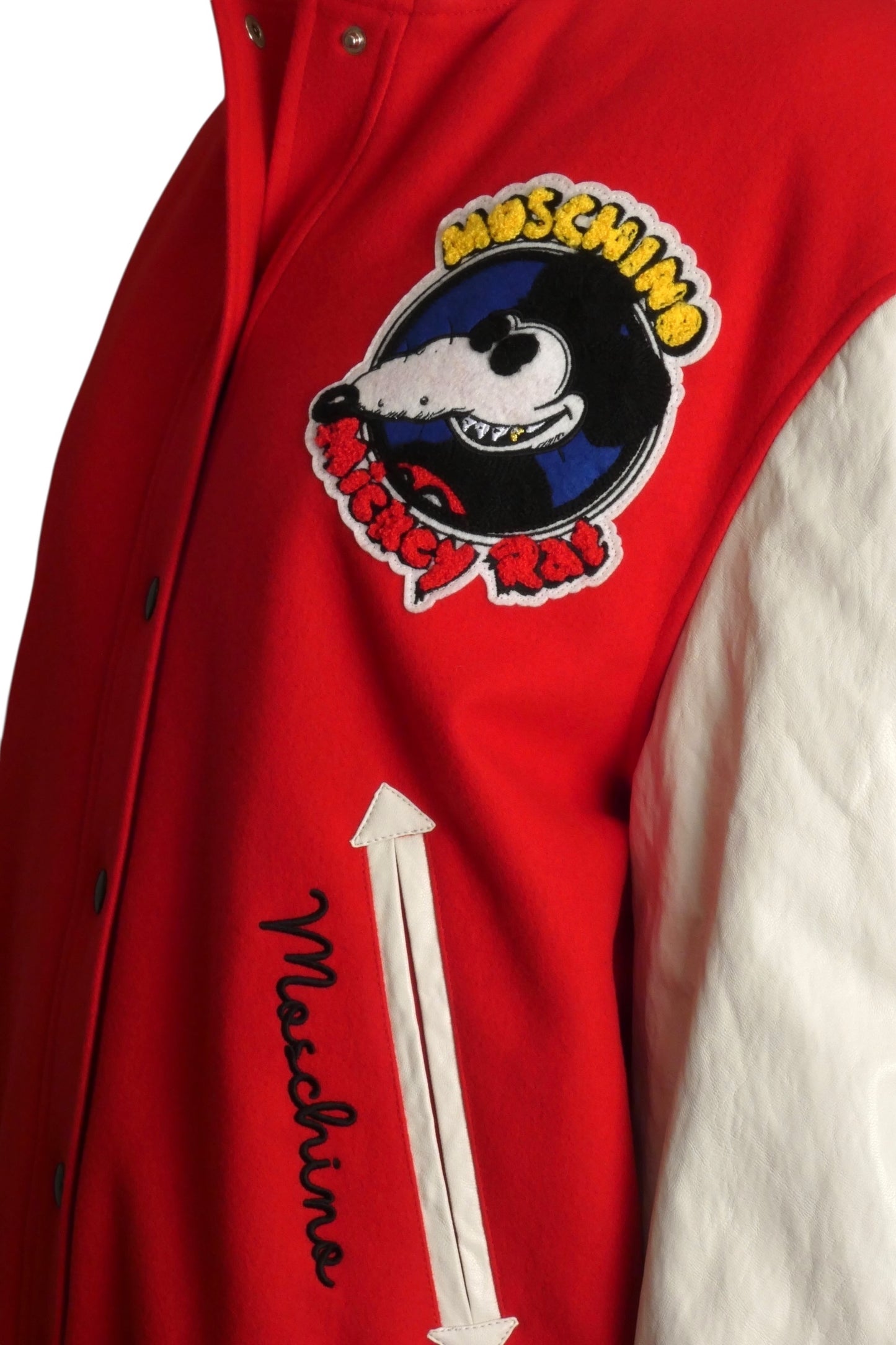 MOSCHINO COUTURE! - 2020 NWT Mickey Rat Varsity Jacket, Size Small
