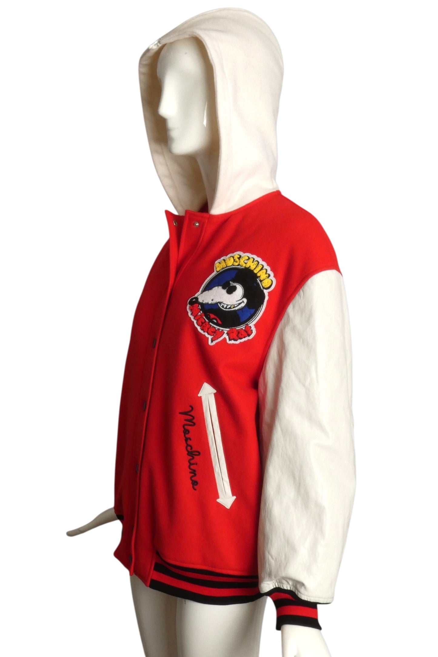 MOSCHINO COUTURE! - 2020 NWT Mickey Rat Varsity Jacket, Size Small