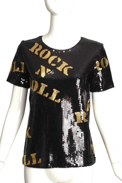 MOSCHINO COUTURE! - 2020 NWT Rock-N-Roll Sequin Top, Size 2