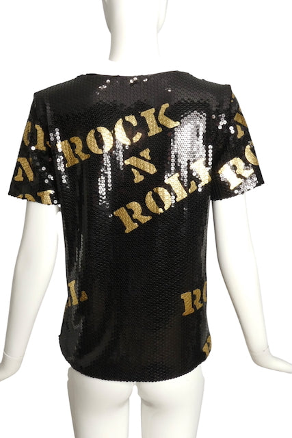 MOSCHINO COUTURE! - 2020 NWT Rock-N-Roll Sequin Top, Size 2