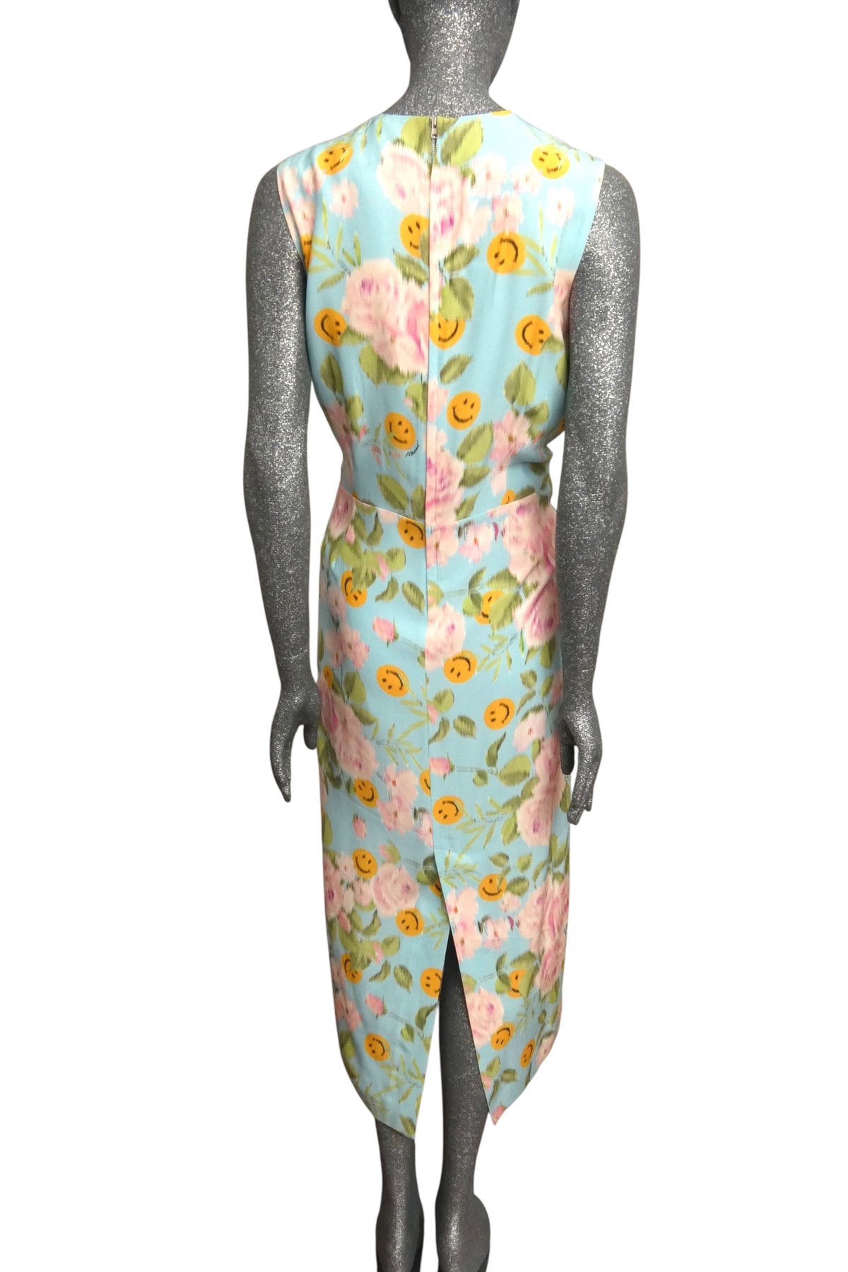 MOSCHINO COUTURE! - PF2025 Blue & Pink Floral Print Maxi Dress, Size-4