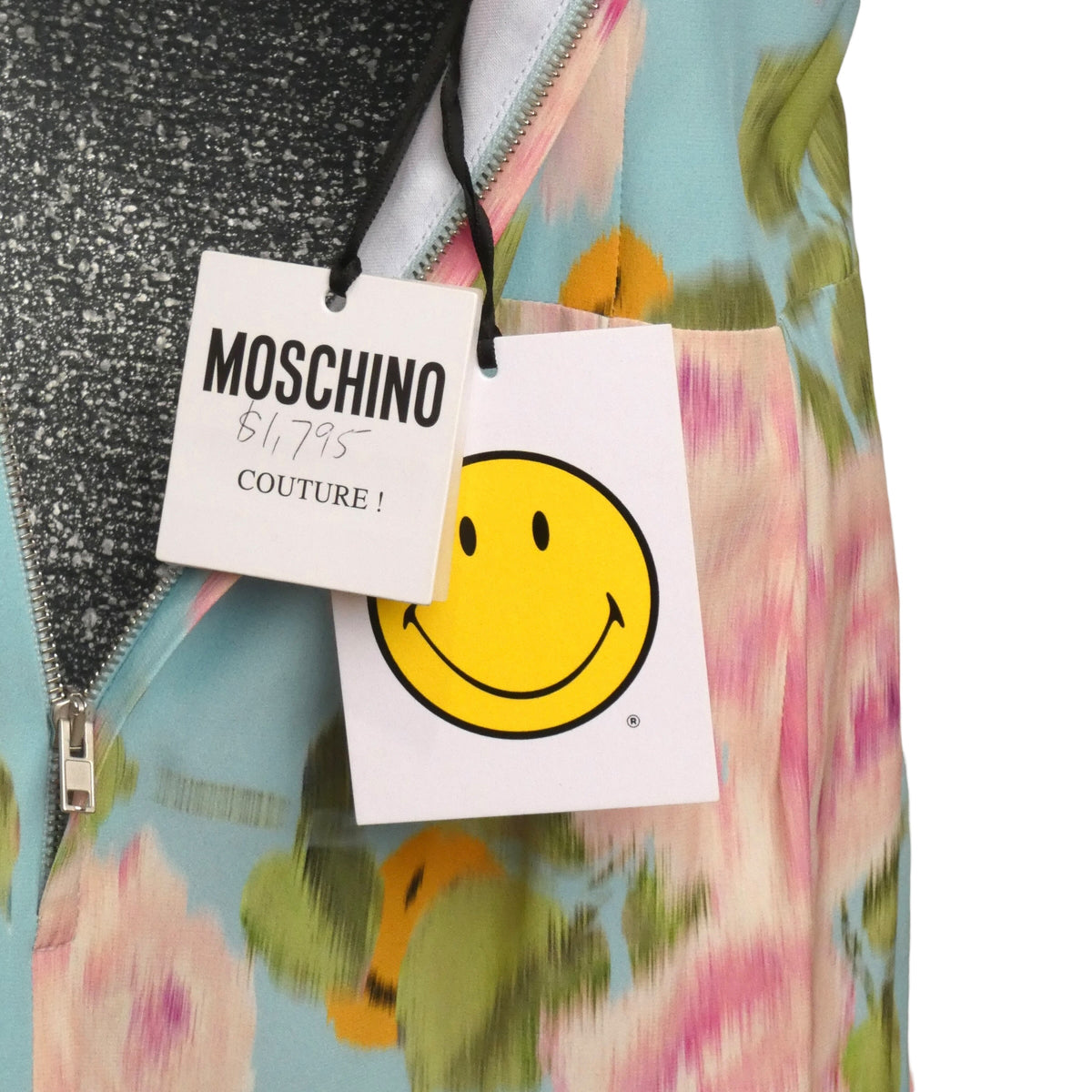 MOSCHINO COUTURE! - PF2025 Blue & Pink Floral Print Maxi Dress, Size-4