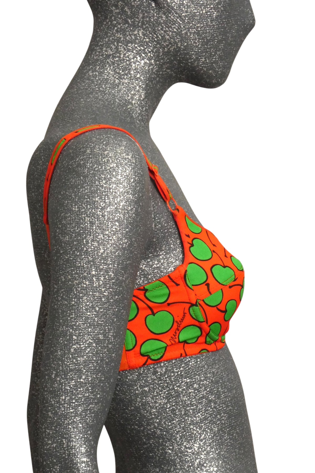 MOSCHINO COUTURE! - R2023 Red & Green Cherry Print Bra Top, Multiple Sizes Available