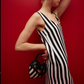 MOSCHINO COUTURE! - R2024 Black & White Stripe Maxi Dress, Size-8