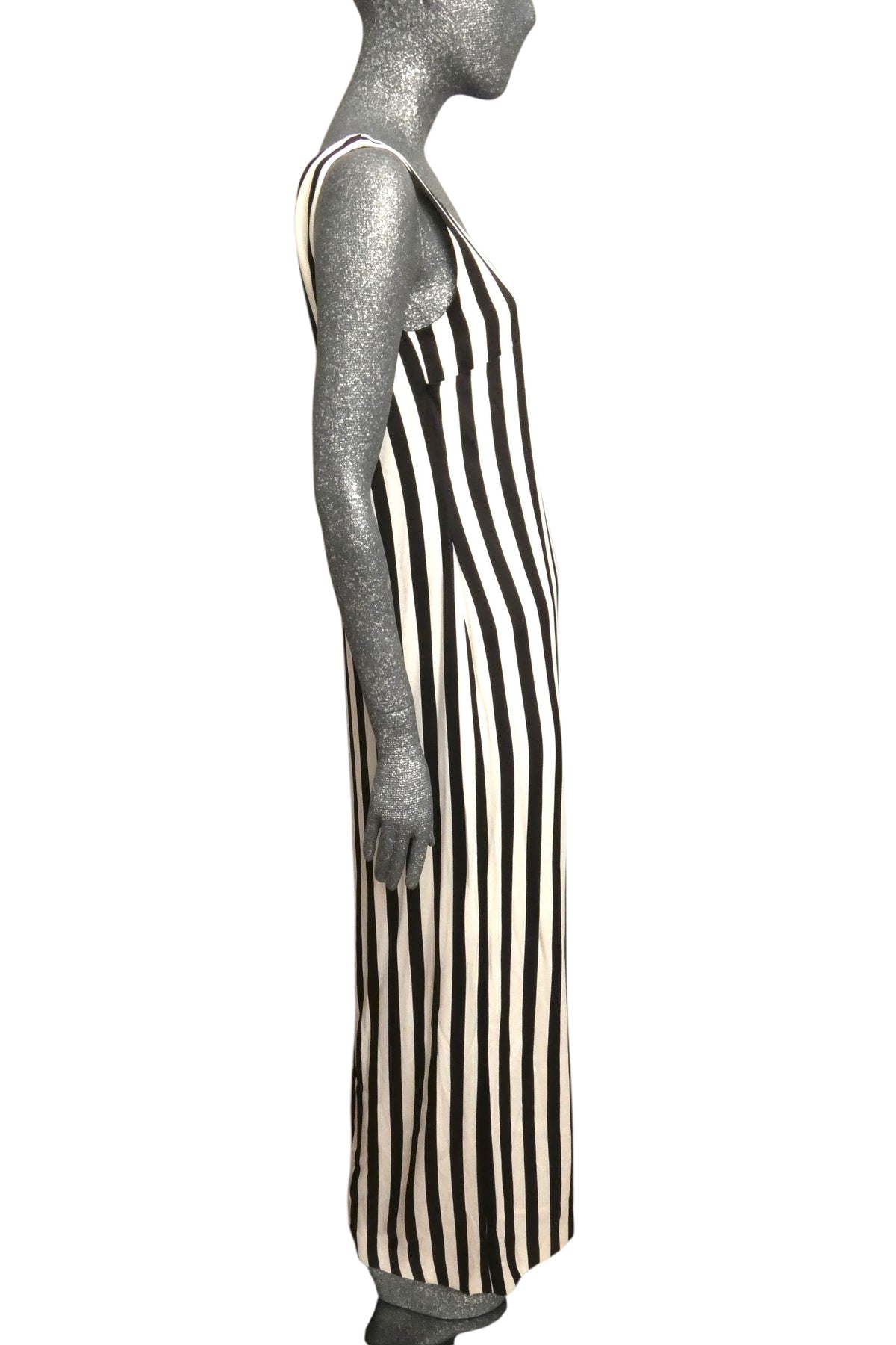 MOSCHINO COUTURE! - R2024 Black & White Stripe Maxi Dress, Size-8