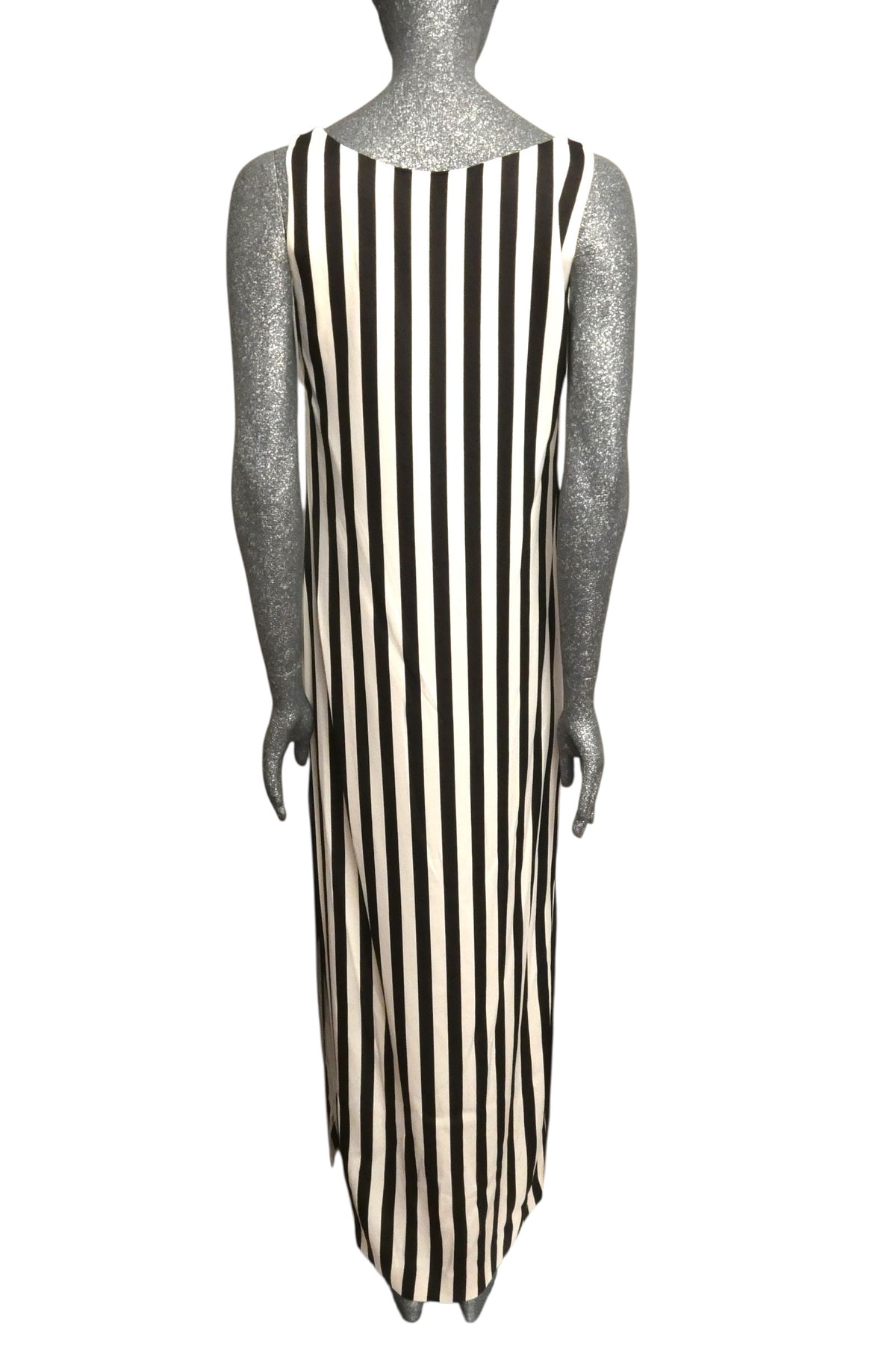 MOSCHINO COUTURE! - R2024 Black & White Stripe Maxi Dress, Size-8