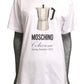 MOSCHINO COUTURE! - 2025 Oversized White & Black Coffee T-Shirt, Size-2