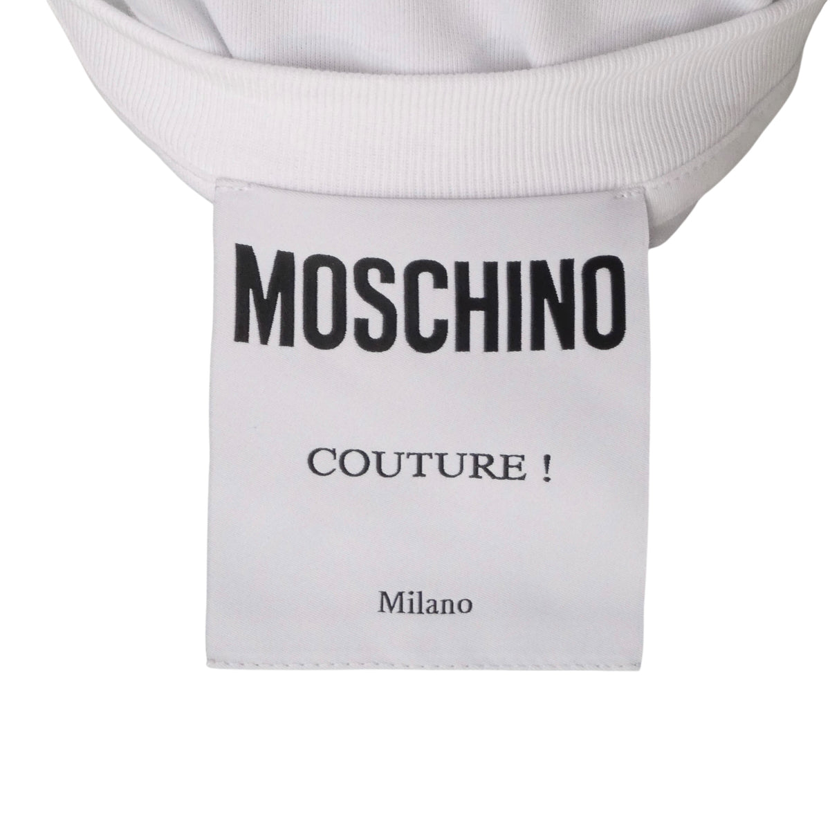 MOSCHINO COUTURE! - 2025 Oversized White & Black Coffee T-Shirt, Size-2