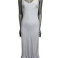 MOSCHINO COUTURE! - 2025 Blue Jacquard & Lace Slip Dress, Size-4