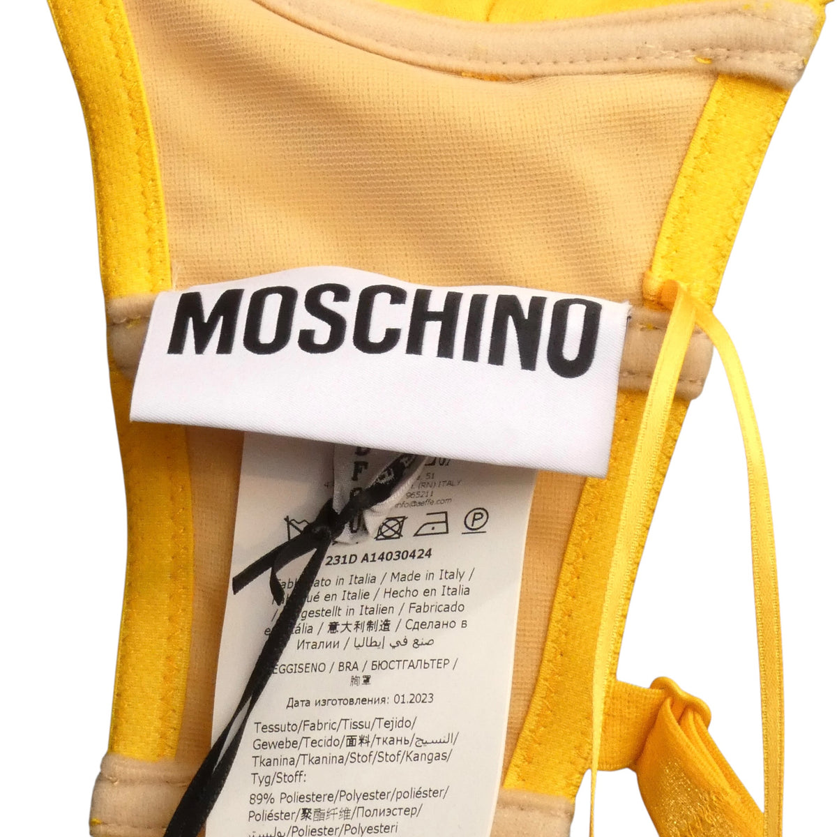 MOSCHINO COUTURE! - S2023 Yellow Crepe Bra Top, Multiple Items Available