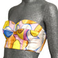 MOSCHINO COUTURE! - S2023 Yellow & Pink Satin Print Bustier, Size-10