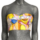 MOSCHINO COUTURE! - S2023 Yellow & Pink Satin Print Bustier, Size-10