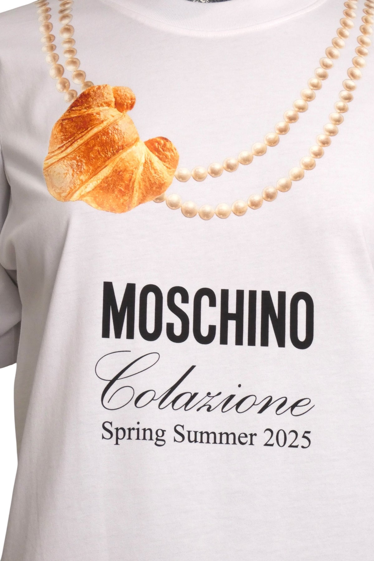MOSCHINO COUTURE! - 2025 White Croissant T-Shirt, Multiple Sizes Available