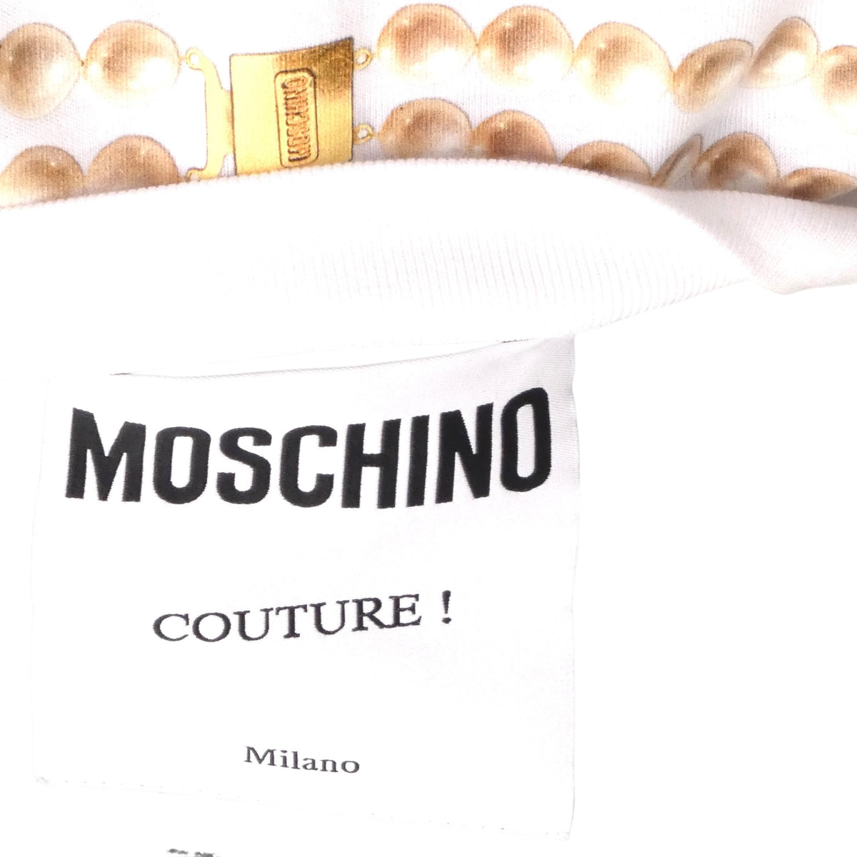MOSCHINO COUTURE! - 2025 White Croissant T-Shirt, Multiple Sizes Available