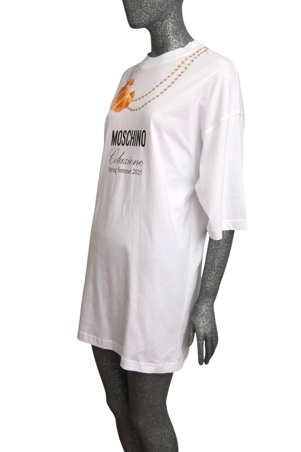 MOSCHINO COUTURE! - S2025 White Oversized Croissant T-Shirt Dress, Multiple Sizes Available