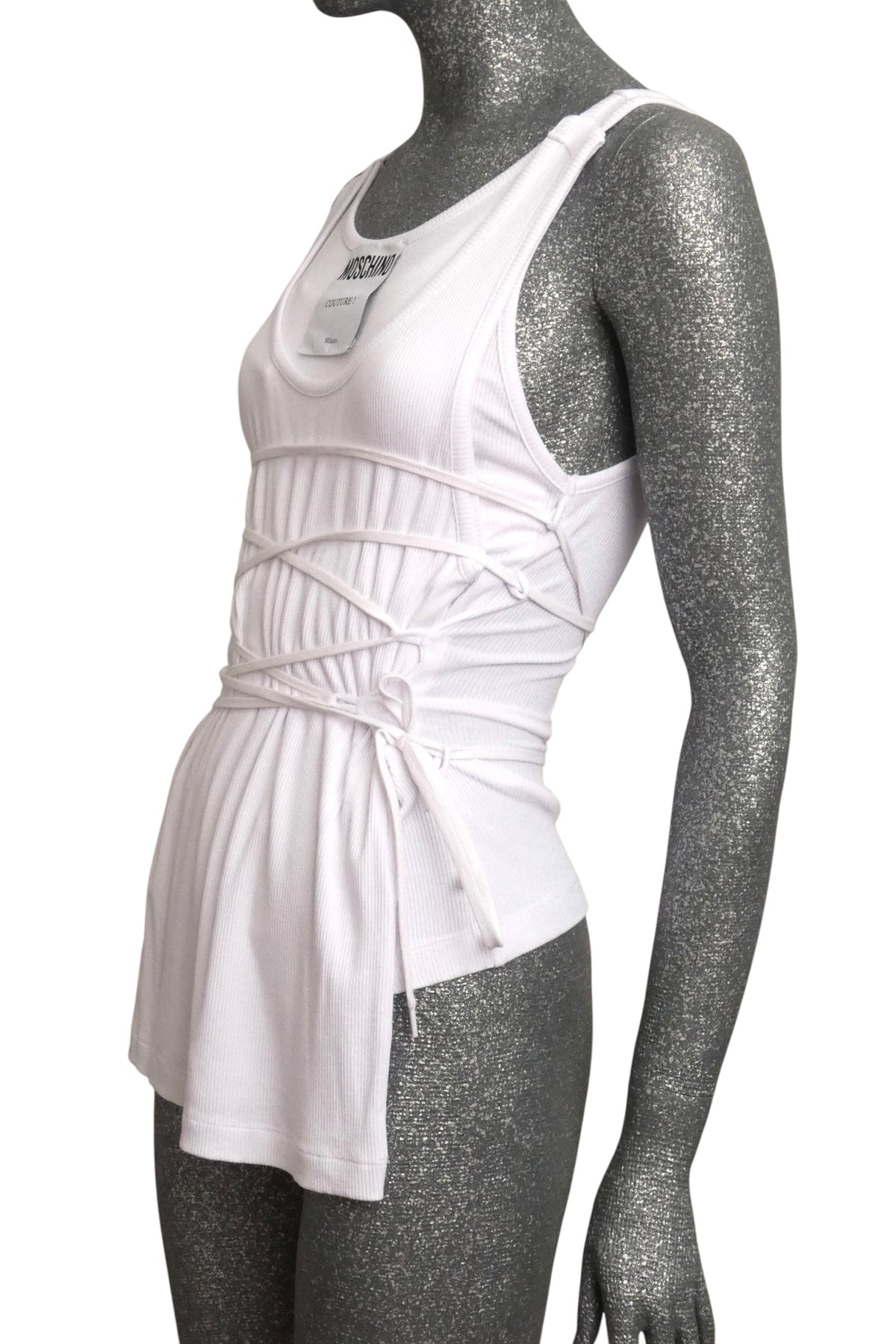 MOSCHINO COUTURE! - 2025 White Double Layer Tank, Multiple Sizes Available