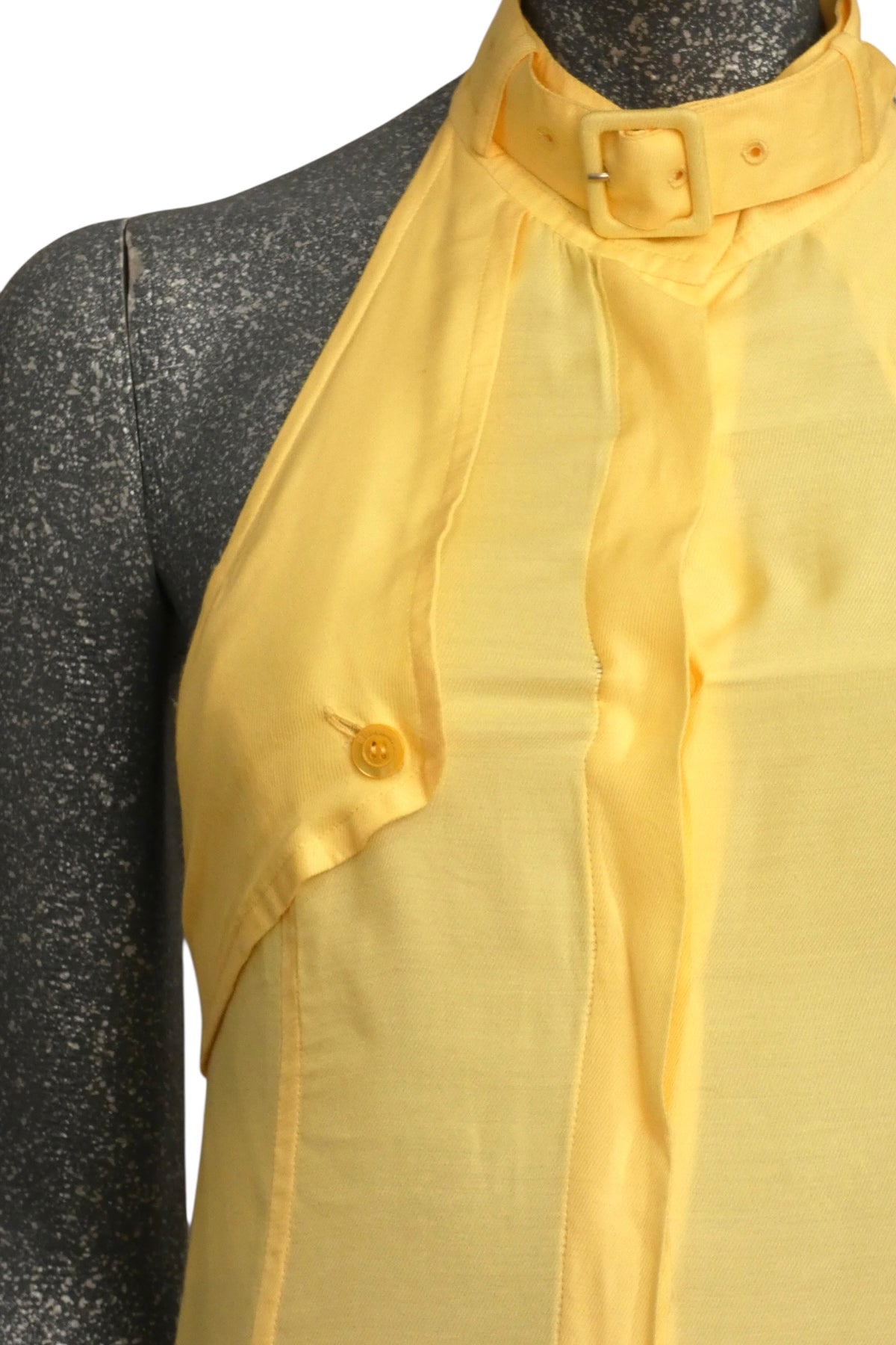 MOSCHINO COUTURE! - S2025 Yellow Rayon Halter Dress, Size-4