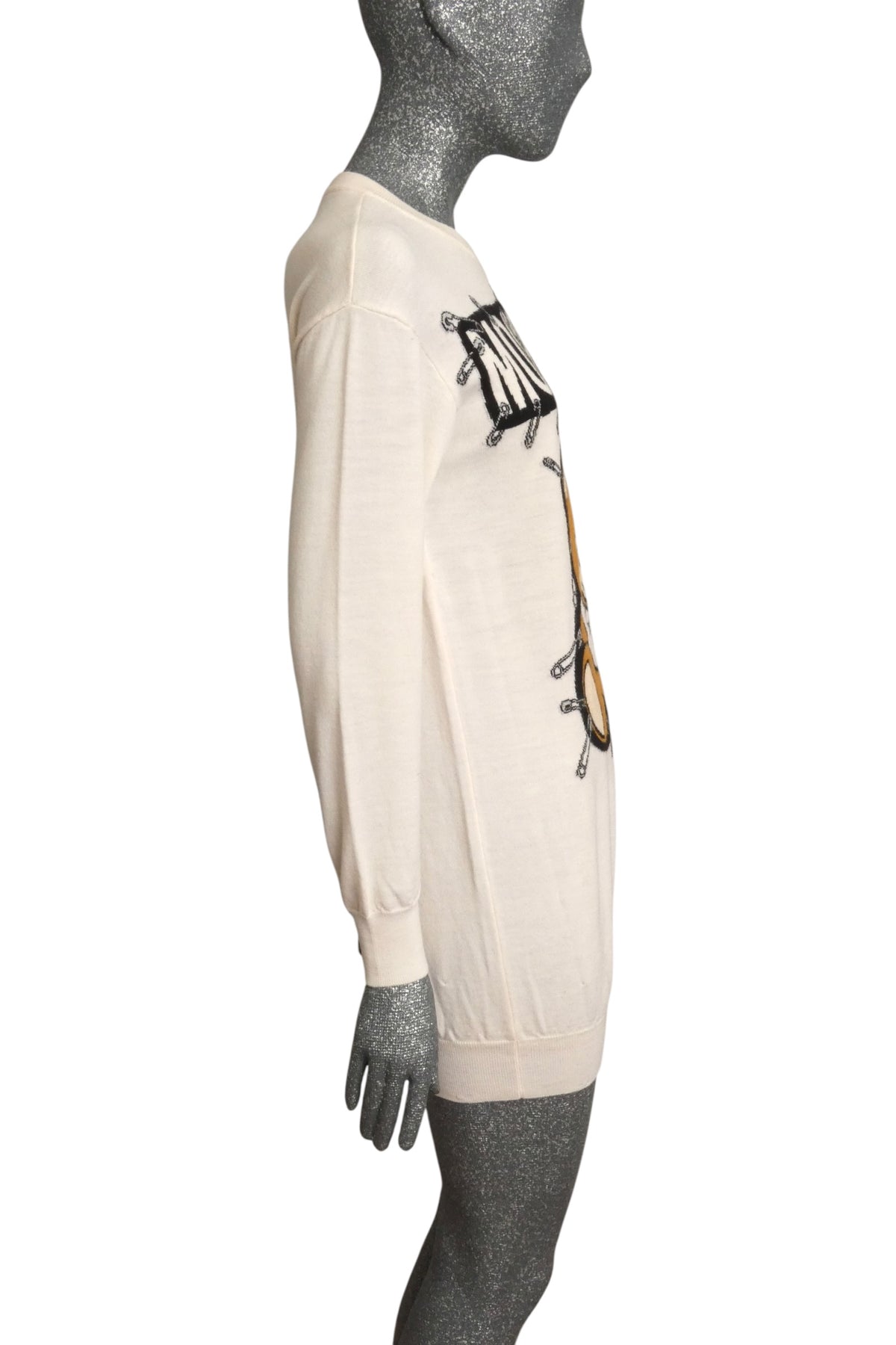 MOSCHINO COUTURE! - 2018 Safety Pin Teddy Sweater Dress, Size-4