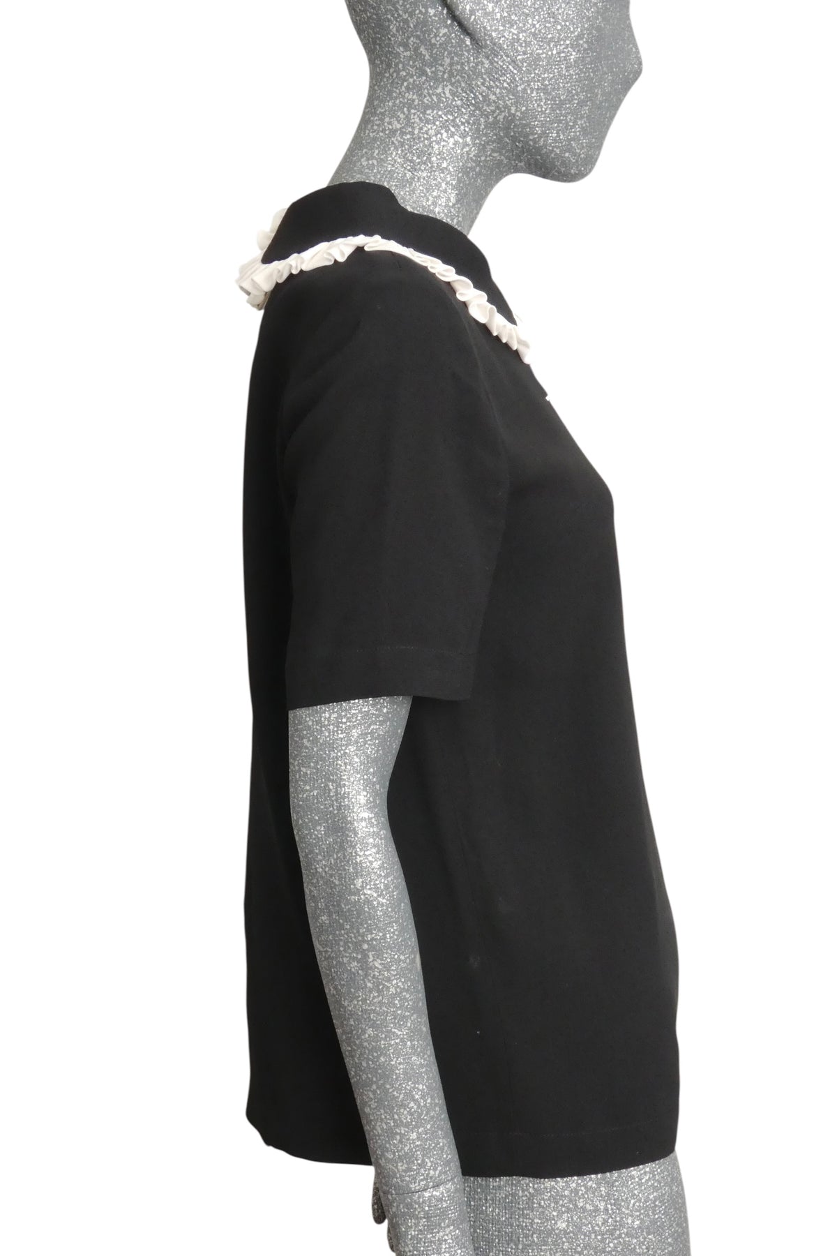 MOSCHINO COUTURE! - 2022 Black "Maid in Italy" Blouse, Size-8