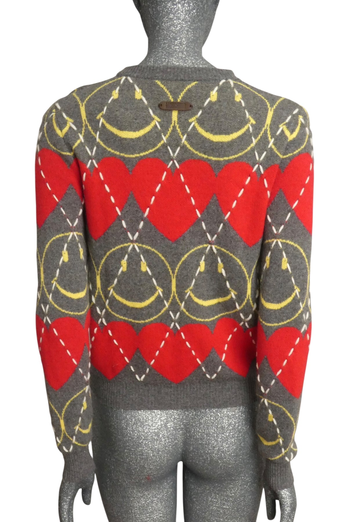 MOSCHINO COUTURE! - 2025 Wool Smiley Heart Sweater, Size-4