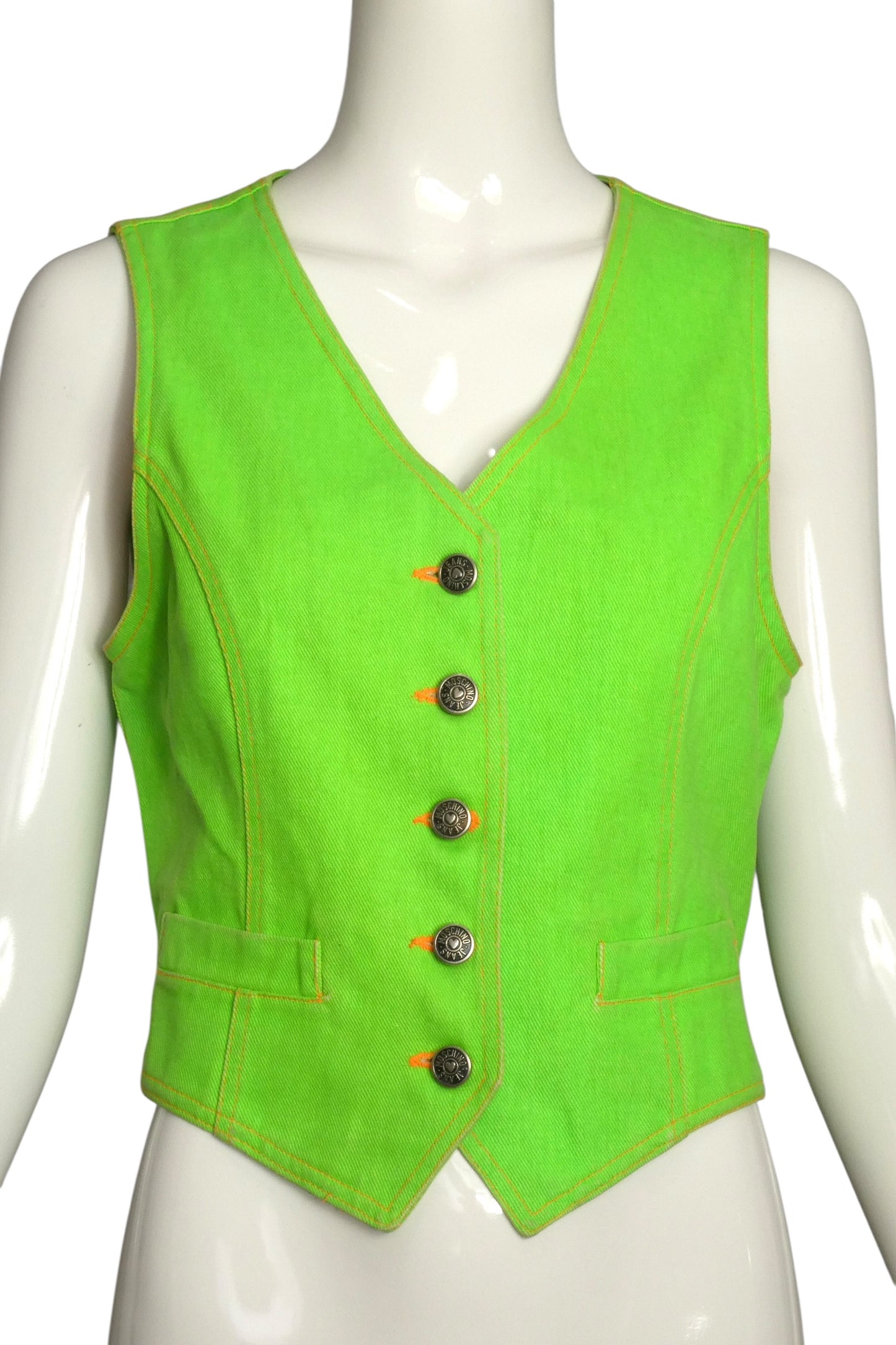 MOSCHINO JEANS - 1990s Denim Heart Vest, Size 4