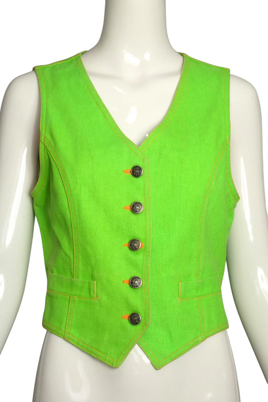 MOSCHINO JEANS - 1990s Denim Heart Vest, Size 4