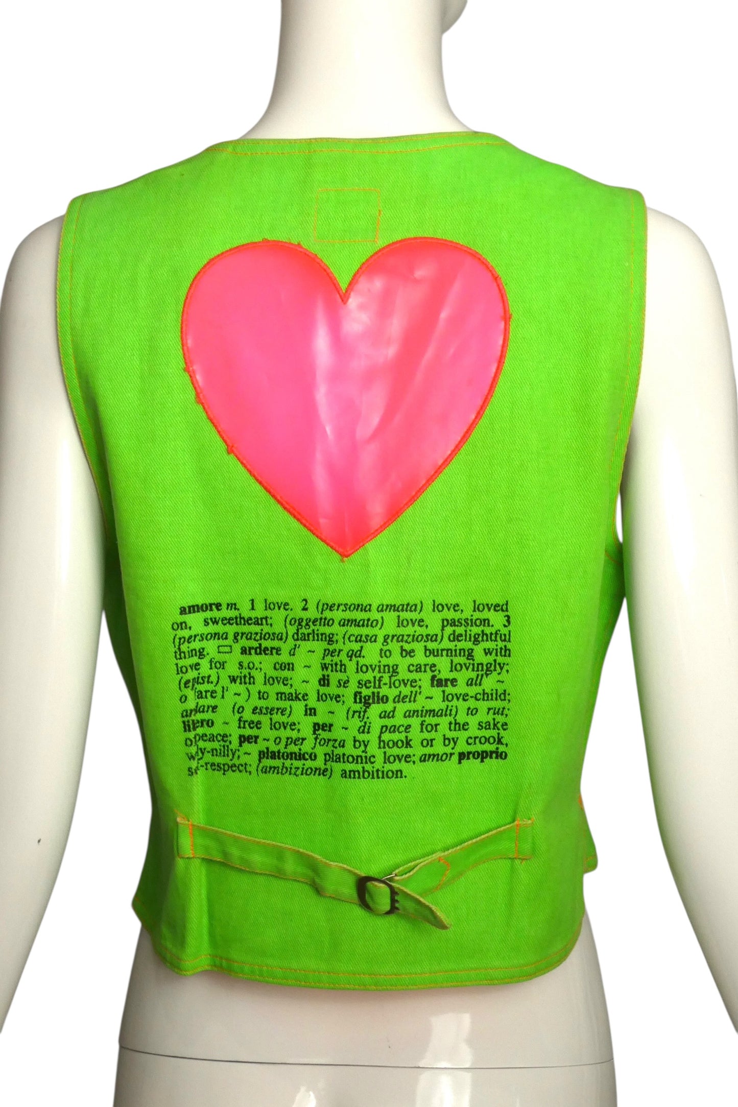 MOSCHINO JEANS - 1990s Denim Heart Vest, Size 4